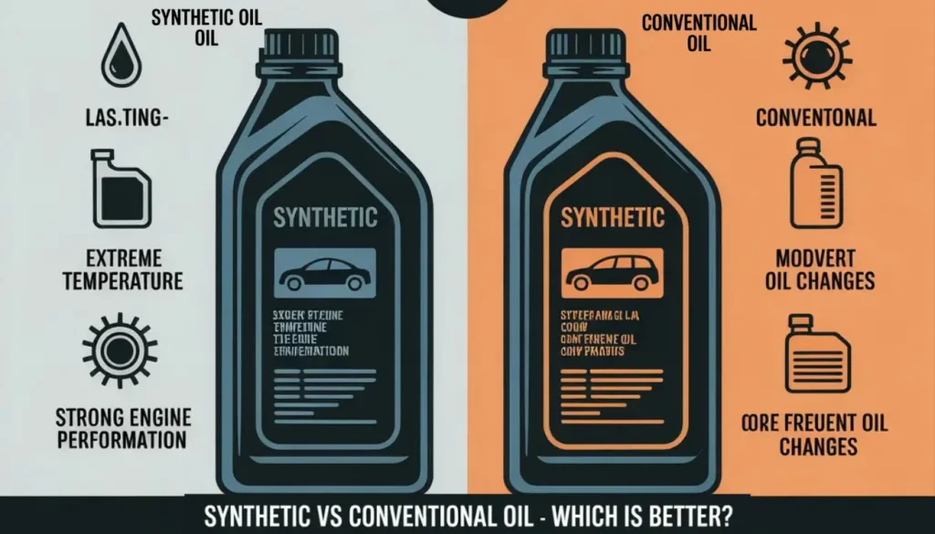 Comparison of synthetic and conventional oils showing benefits for 2017 Ford Escape oil type performance.