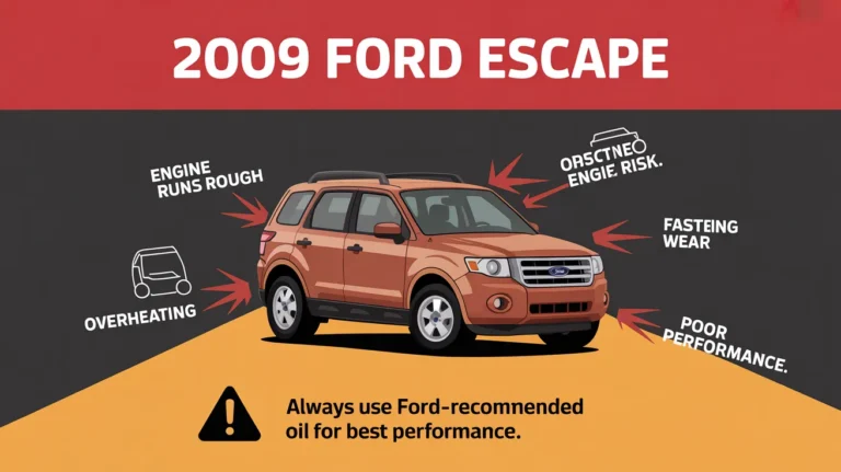 2009 Ford Escape engine warning infographic related to 2017 Ford Escape oil type and performance tips