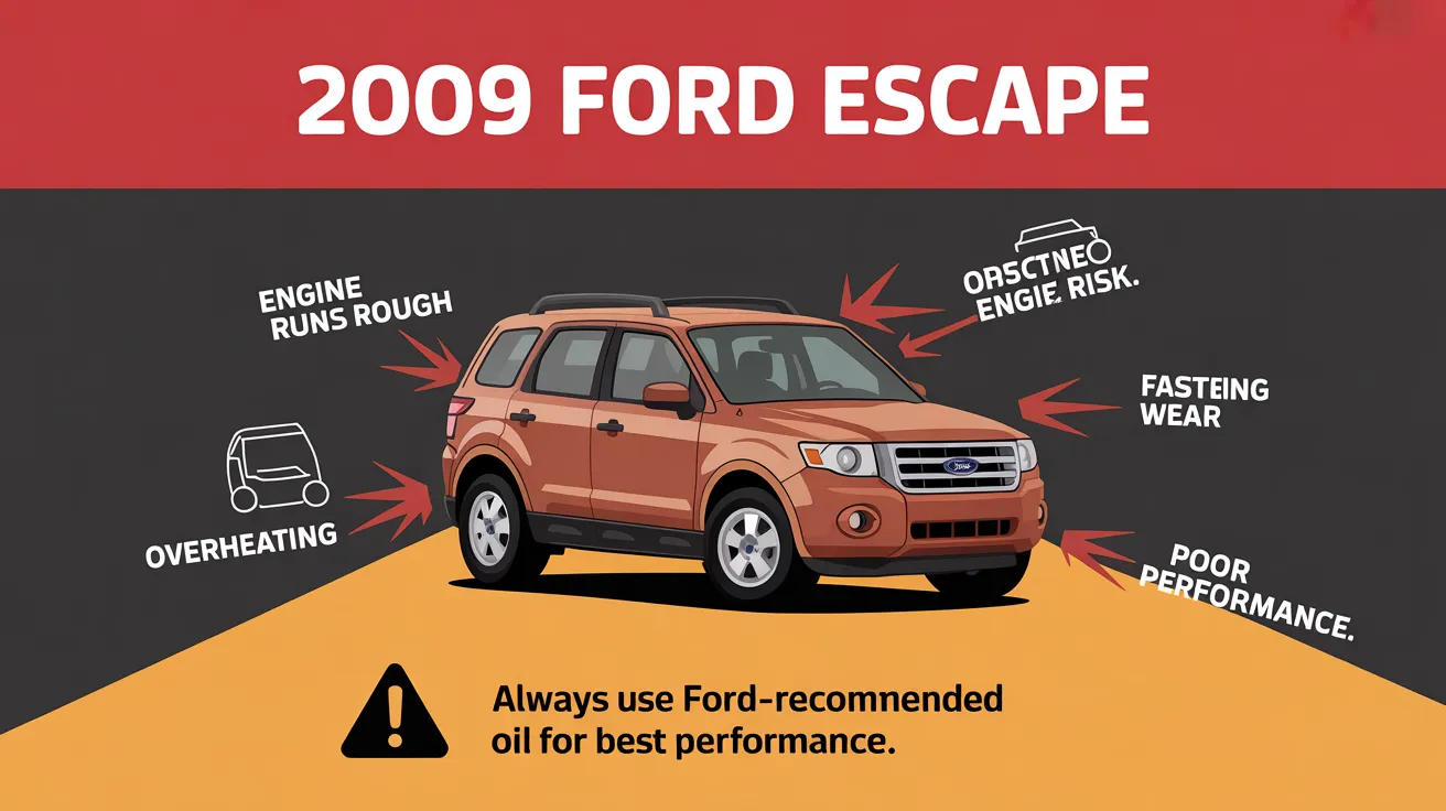 2009 Ford Escape engine warning infographic related to 2017 Ford Escape oil type and performance tips