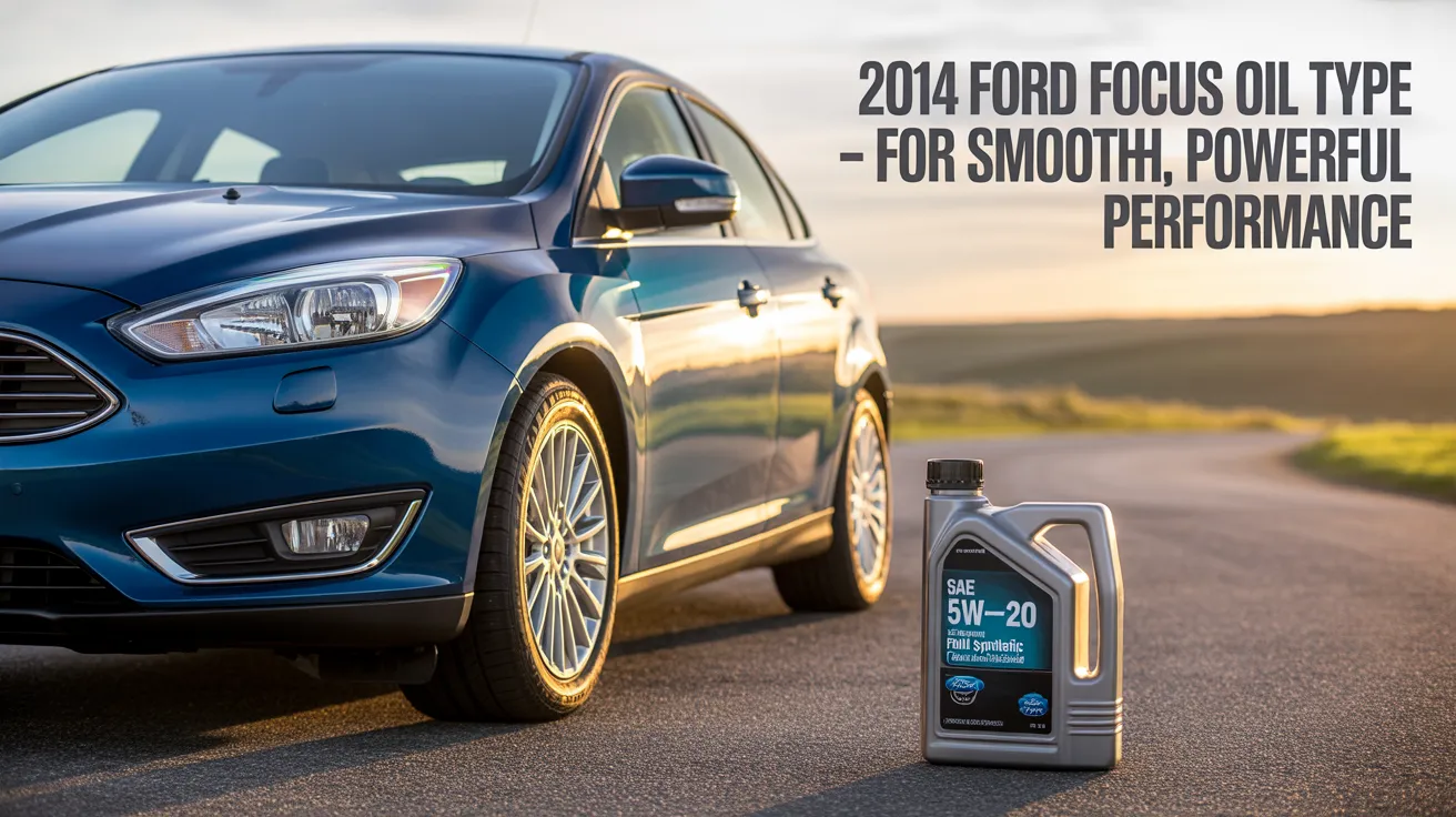 “2014 Ford Focus Oil Type explained with a Ford Focus car and SAE 5W-20 engine oil for optimal performance.”