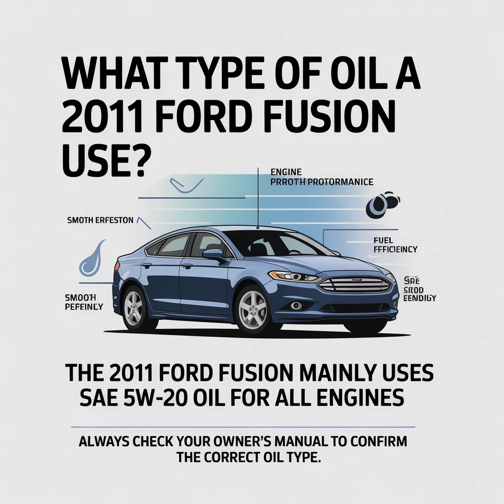 “Illustration showing 2011 Ford Fusion sedan with recommended SAE 5W-20 engine oil for better performance and fuel efficiency”