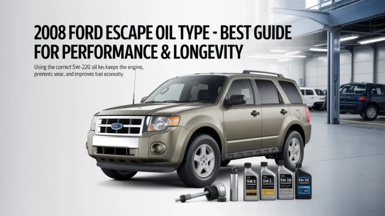 2008 Ford Escape Oil Type guide showing recommended engine oil specifications, viscosity grades, and maintenance tips.