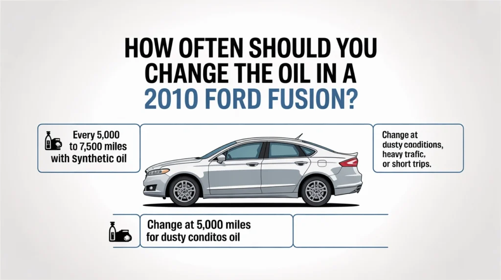 how often to change oil in 2010 ford fusion every 5000 to 7500 miles with synthetic oil guide